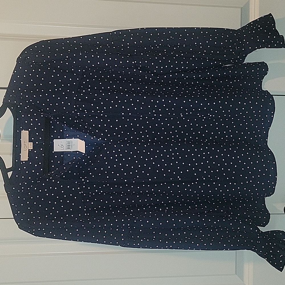 Loft Dotted Ruffle Cuff BlouseDotted Ruffle Cuff Blouse - Picture 4 of 6